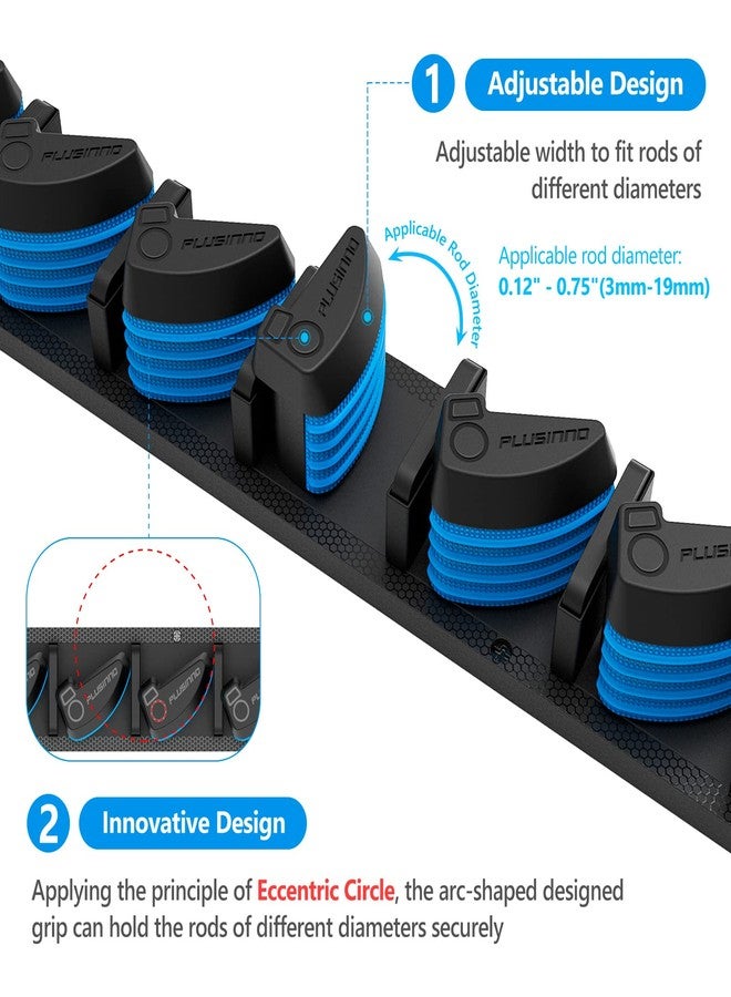 PLUSINNO 2 pack Vertical Fishing Rod rack, Wall Mounted Fishing Rod holder, 2 Packs Fishing Pole Holders Hold Up to 18 Rods or Combos, Fishing rod holders for garage, Fishing Gear and Gifts for Men - Image 4